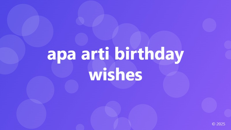 apa arti birthday wishes