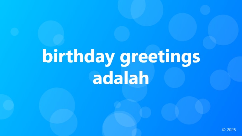 birthday greetings adalah