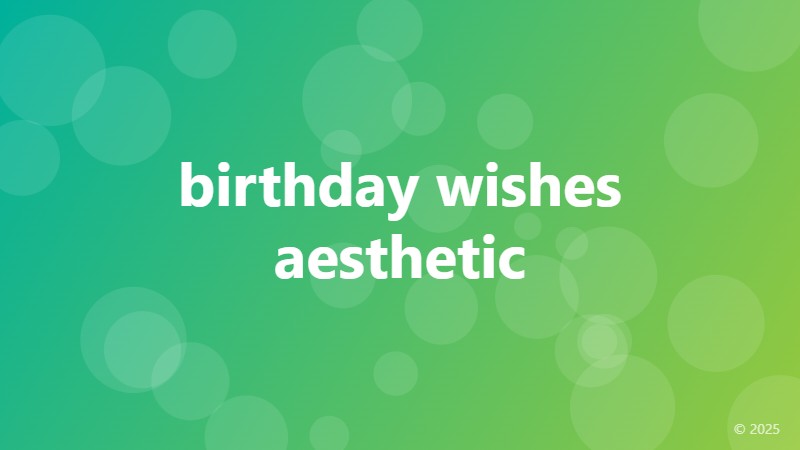 birthday wishes aesthetic