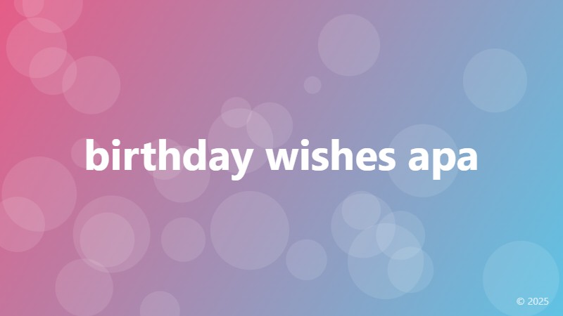 birthday wishes apa