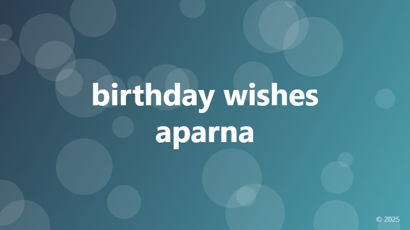 birthday wishes aparna