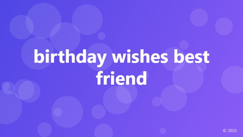 birthday wishes best friend