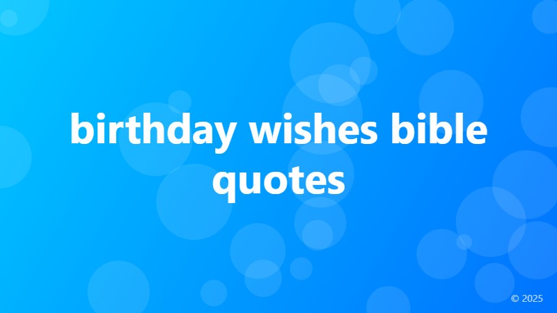 birthday wishes bible quotes