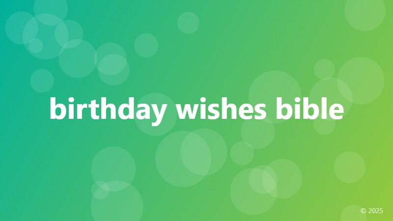 birthday wishes bible
