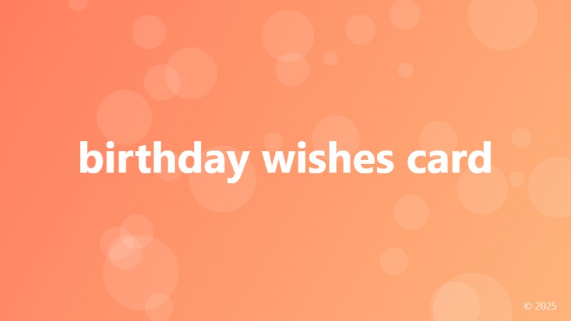 birthday wishes card