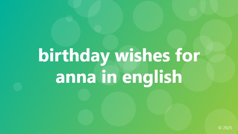 birthday wishes for anna in english