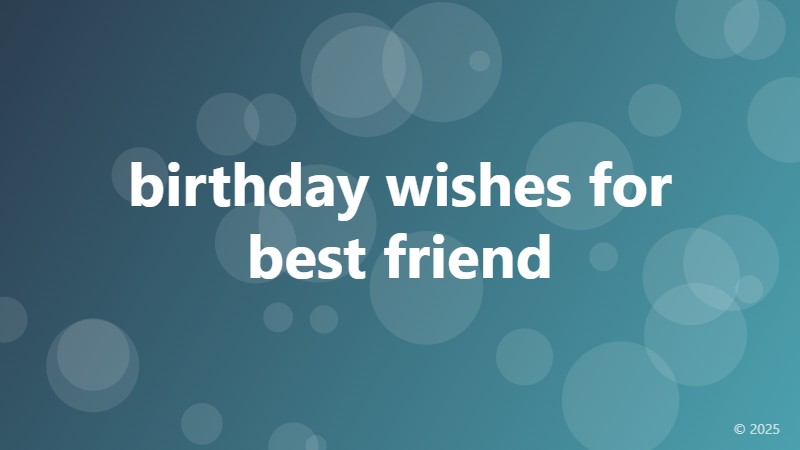 birthday wishes for best friend