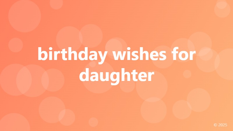 birthday wishes for daughter