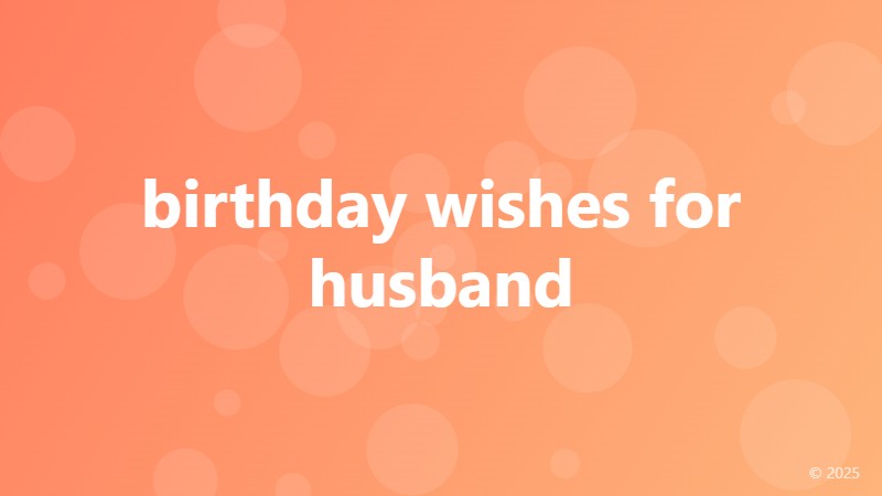 birthday wishes for husband