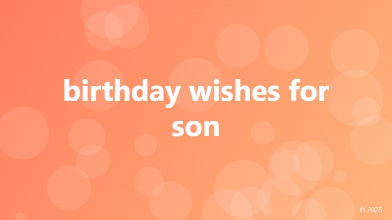 birthday wishes for son