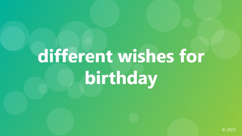 different wishes for birthday