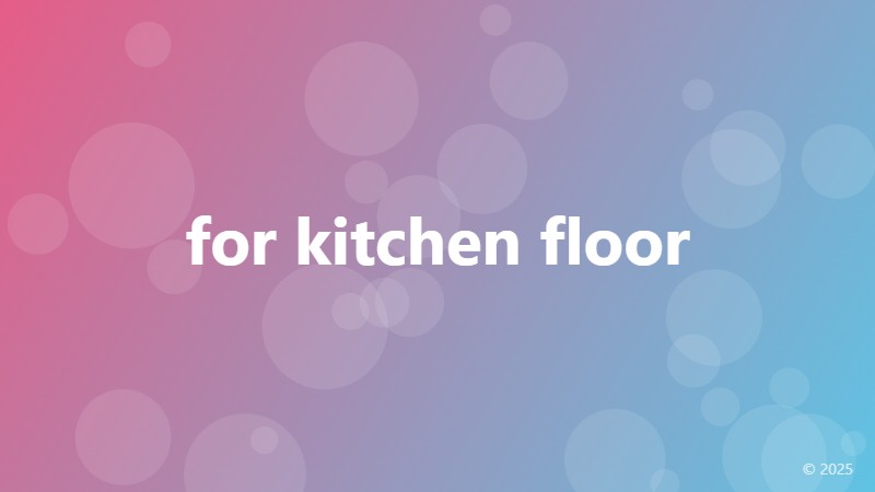 for kitchen floor