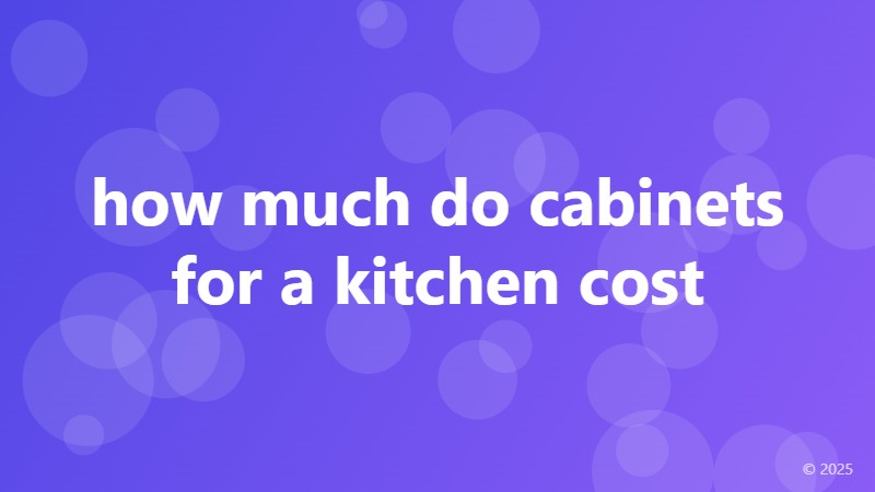 how much do cabinets for a kitchen cost