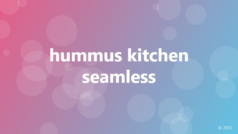 hummus kitchen seamless