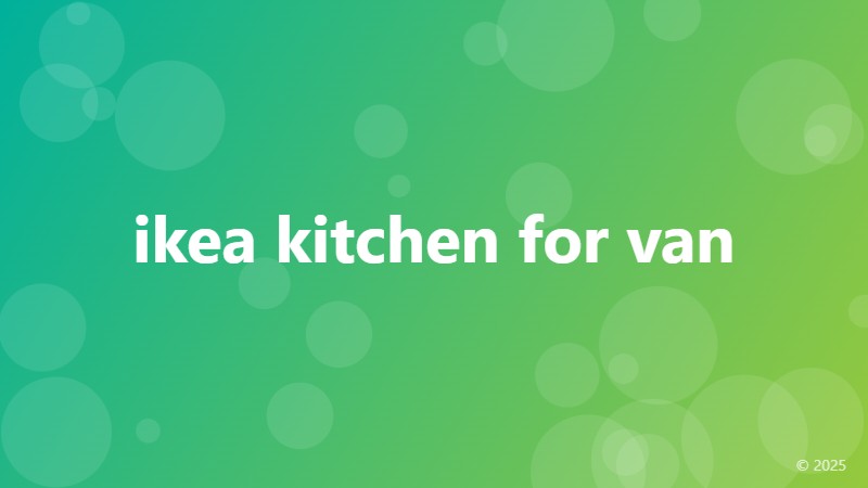 ikea kitchen for van