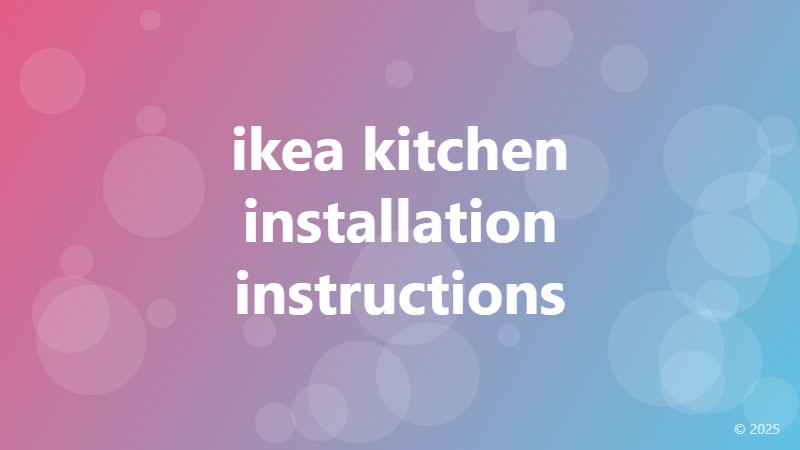 ikea kitchen installation instructions