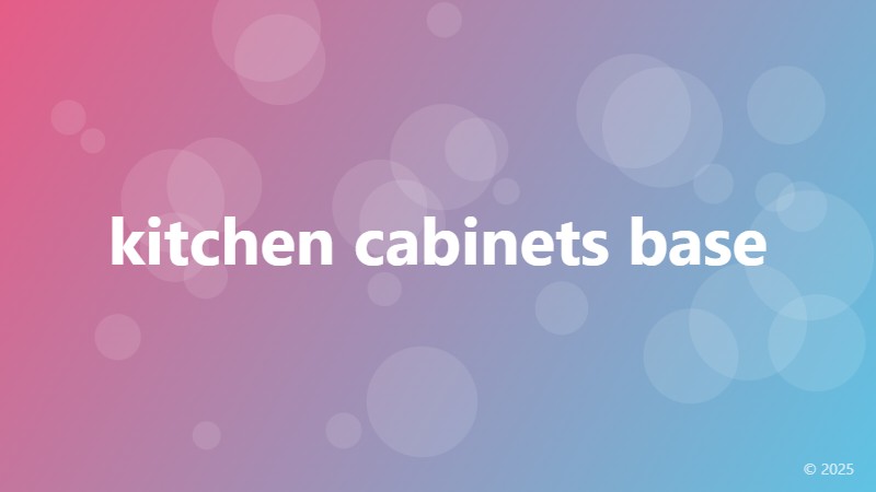 kitchen cabinets base