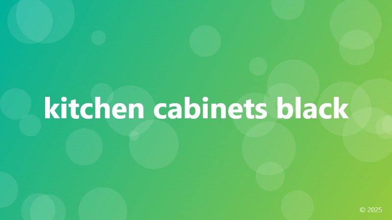 kitchen cabinets black
