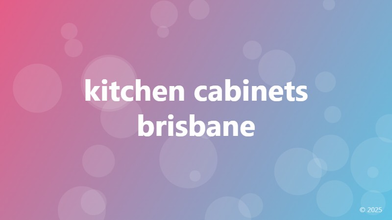 kitchen cabinets brisbane