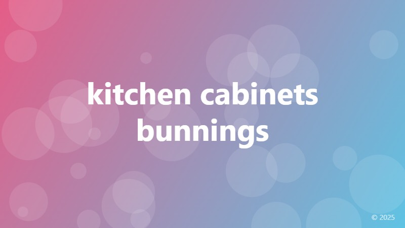 kitchen cabinets bunnings