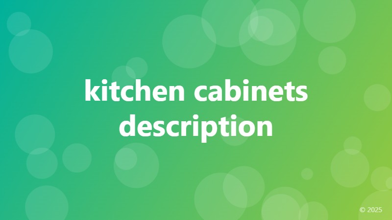 kitchen cabinets description