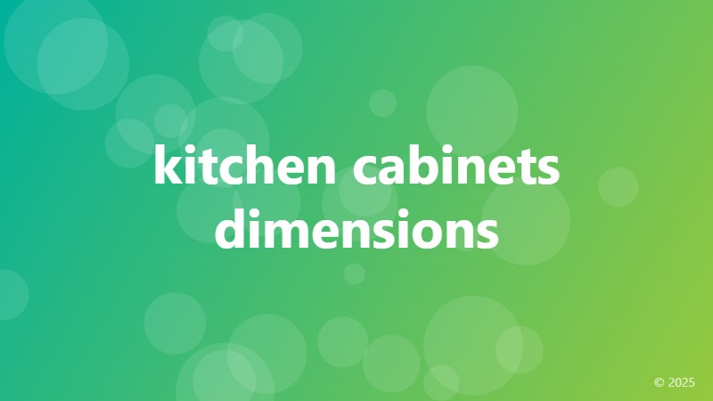 kitchen cabinets dimensions