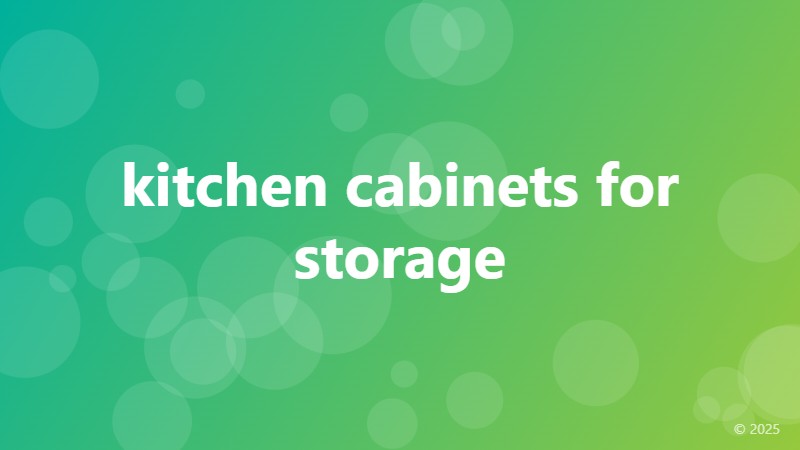kitchen cabinets for storage