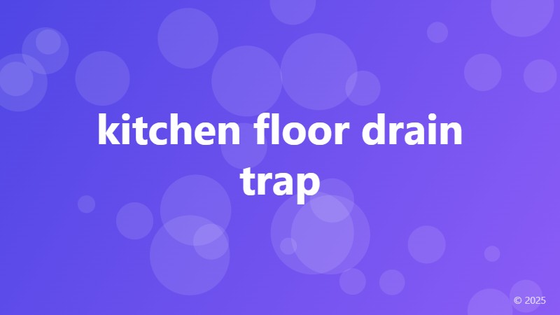kitchen floor drain trap
