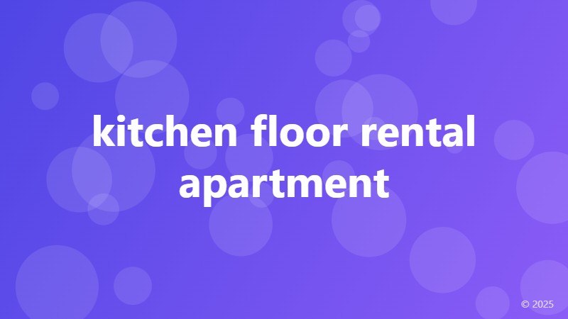 kitchen floor rental apartment
