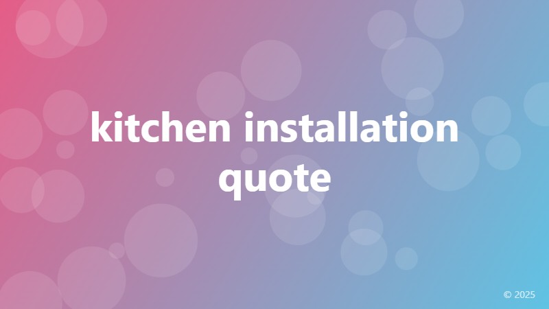 kitchen installation quote