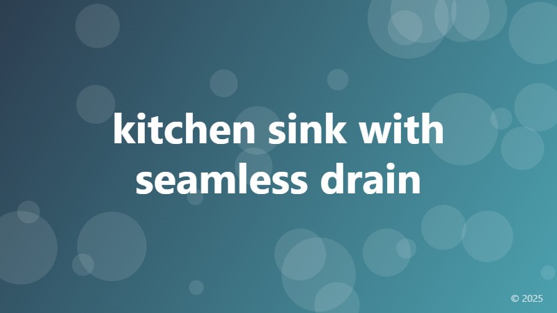 kitchen sink with seamless drain