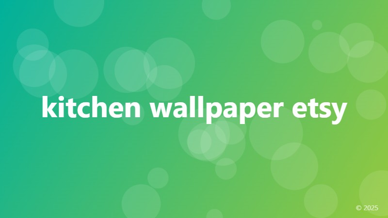 kitchen wallpaper etsy