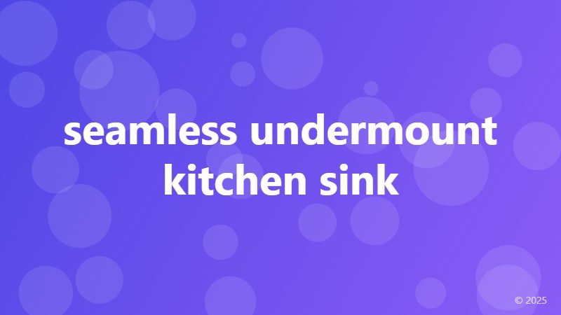 seamless undermount kitchen sink